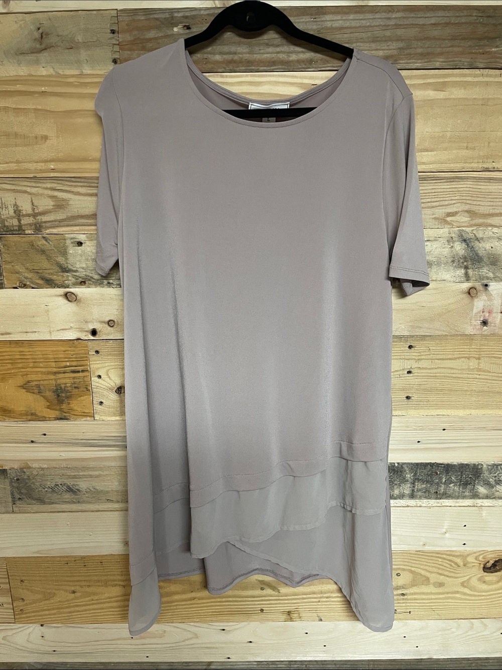 Zenana size large light taupe tunic lightweight flowy blouse